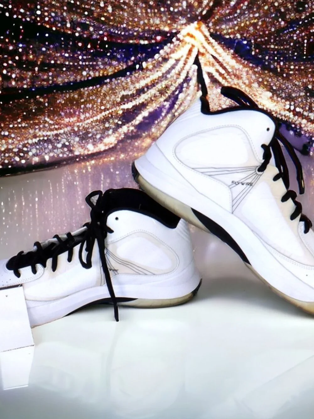 Jordan Fly Wire White Black Basketball Shoes Men's Size 10.5